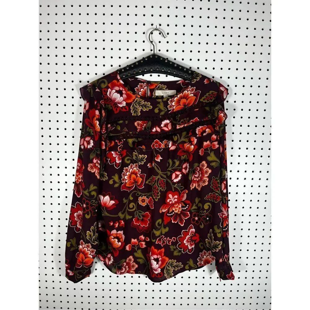 Loft Floral blouse size M